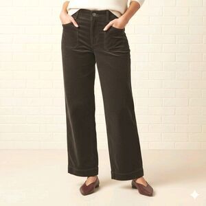 Boden Women’s Corduroy Pants Sz 10 Brown Wide Leg Front Pockets Dark Academia